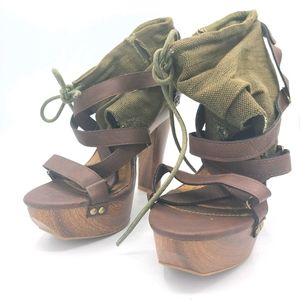 Wooden platform heels